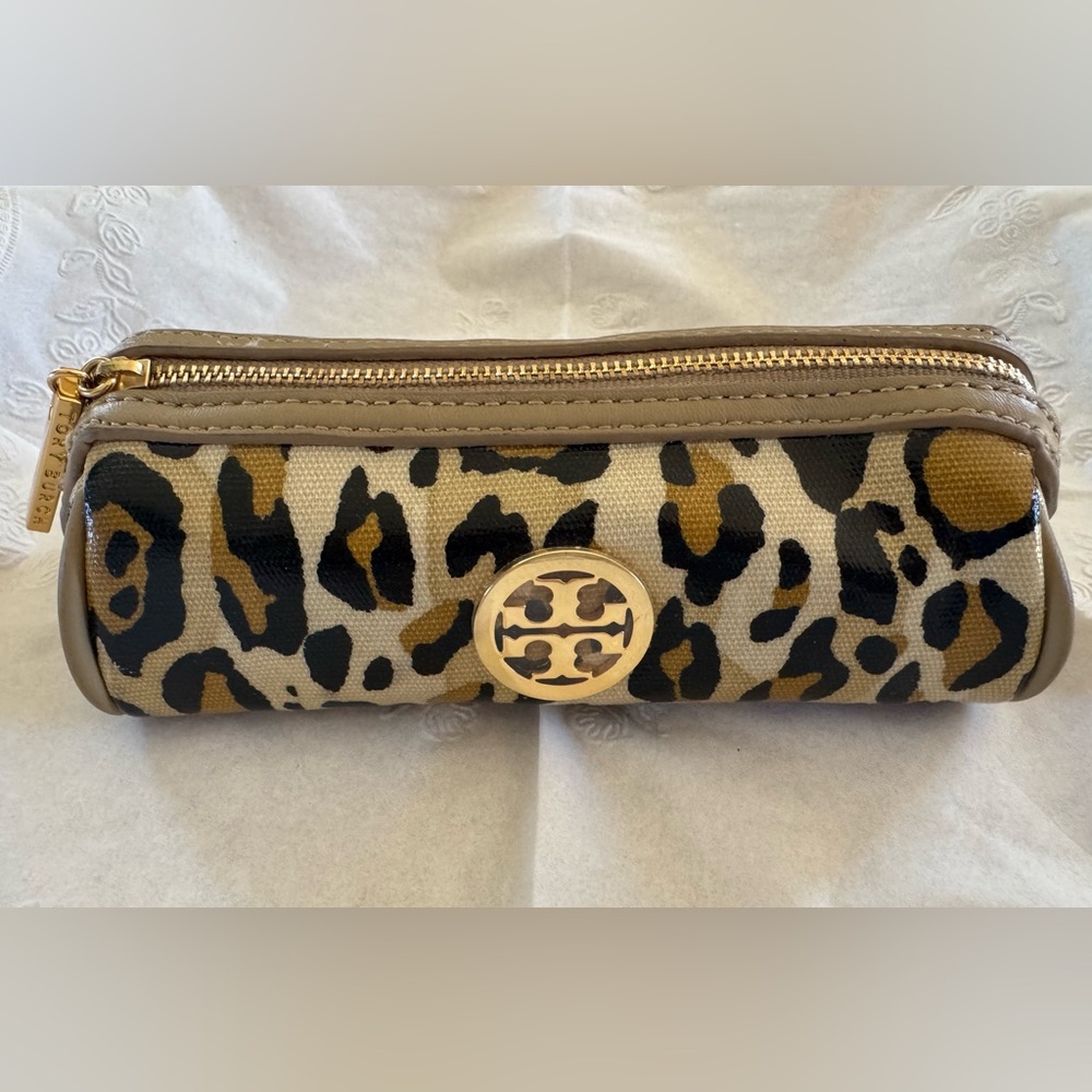 Tory Burch Leopard Print Cosmetic Bag